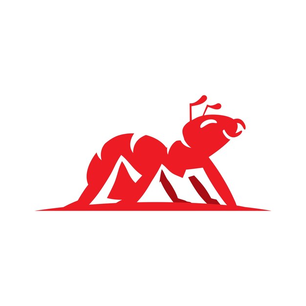 Vecteur Du Logo De La Fourmi Rouge Isolé Sur Un Fond Blanc
