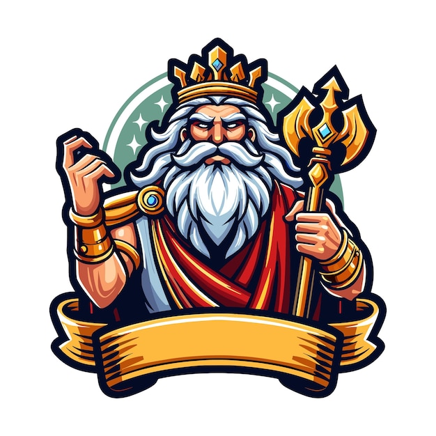 Le vecteur du logo de la mascotte du roi Zeus