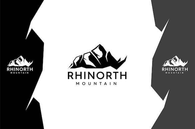 Vecteur le vecteur du logo moderne de rhino mountain