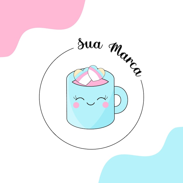 Le vecteur du logo de la tasse est mignon.