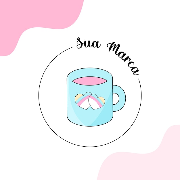 Le vecteur du logo de la tasse est mignon.