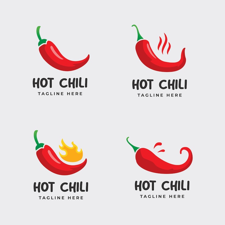 Vecteur le vecteur du symbole du logo du piment épicé est le modèle du logo du piment rouge.