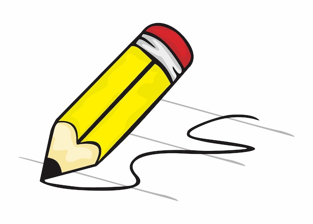 Vecteur vecteur d'écriture au crayon jaune
