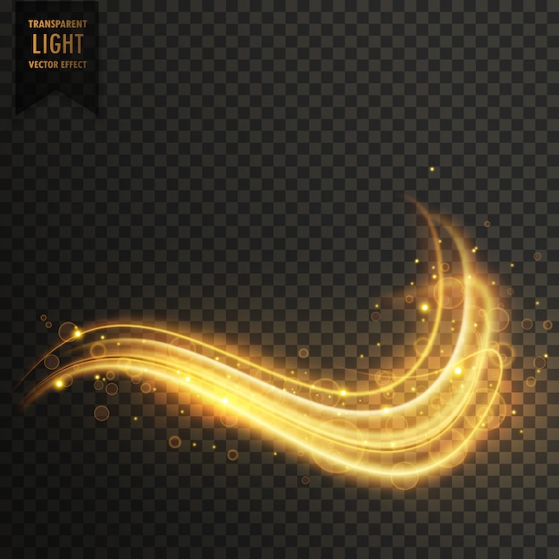 Vecteur de l'effet de lumière magique tourbillon d'or