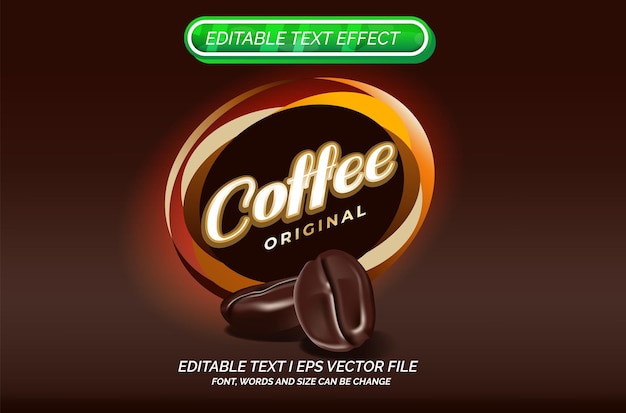 Vecteur D'effet De Texte Café