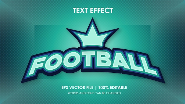 Vecteur vecteur d'effet de texte de football modifiable