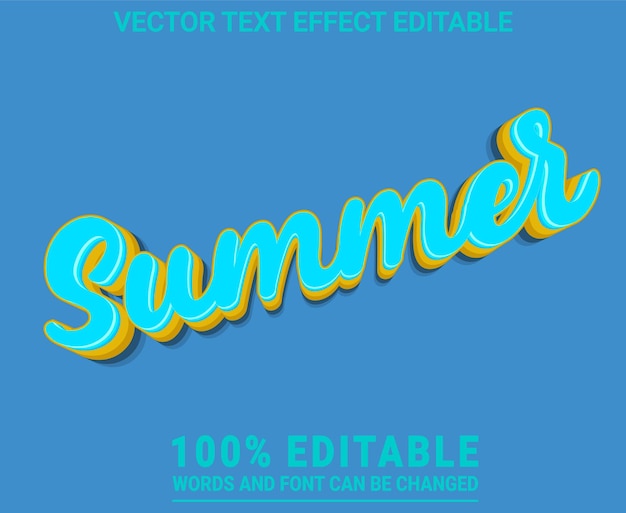 Vecteur D'effet De Texte Modifiable D'été