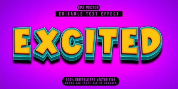 Vecteur D'effet De Texte Modifiable Excité