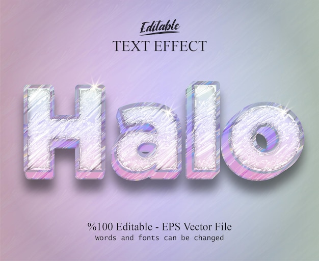 Vecteur D'effet De Texte Modifiable Halo