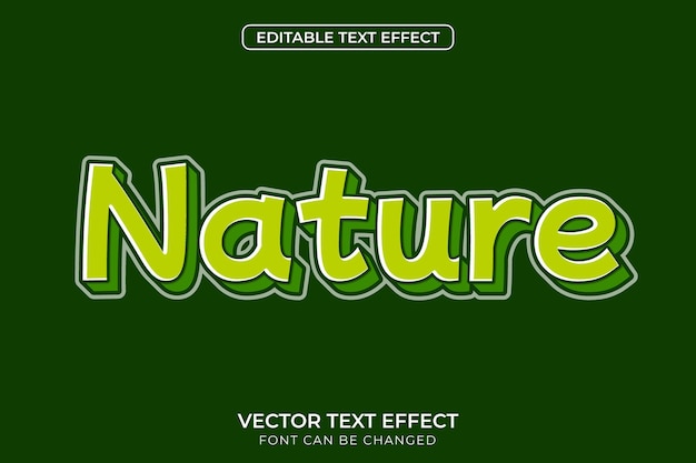 Vecteur D'effet De Texte Modifiable Nature