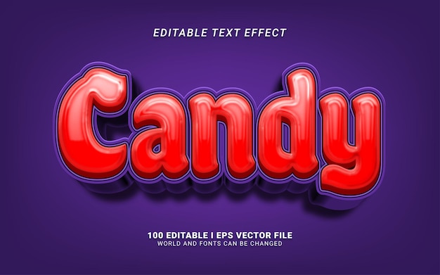 Vecteur D'effet De Texte De Style 3d De Bonbons