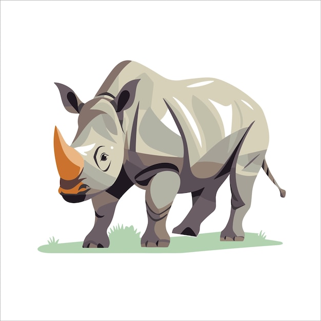 Vecteur vecteur d'élément animal de dessin animé de rhinocéros