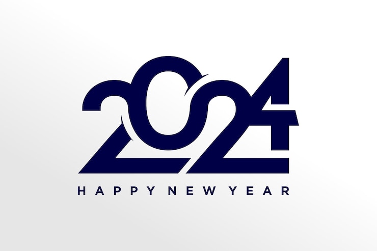 Vecteur vecteur d'élément de conception de logo 2024 avec concept créatif unique
