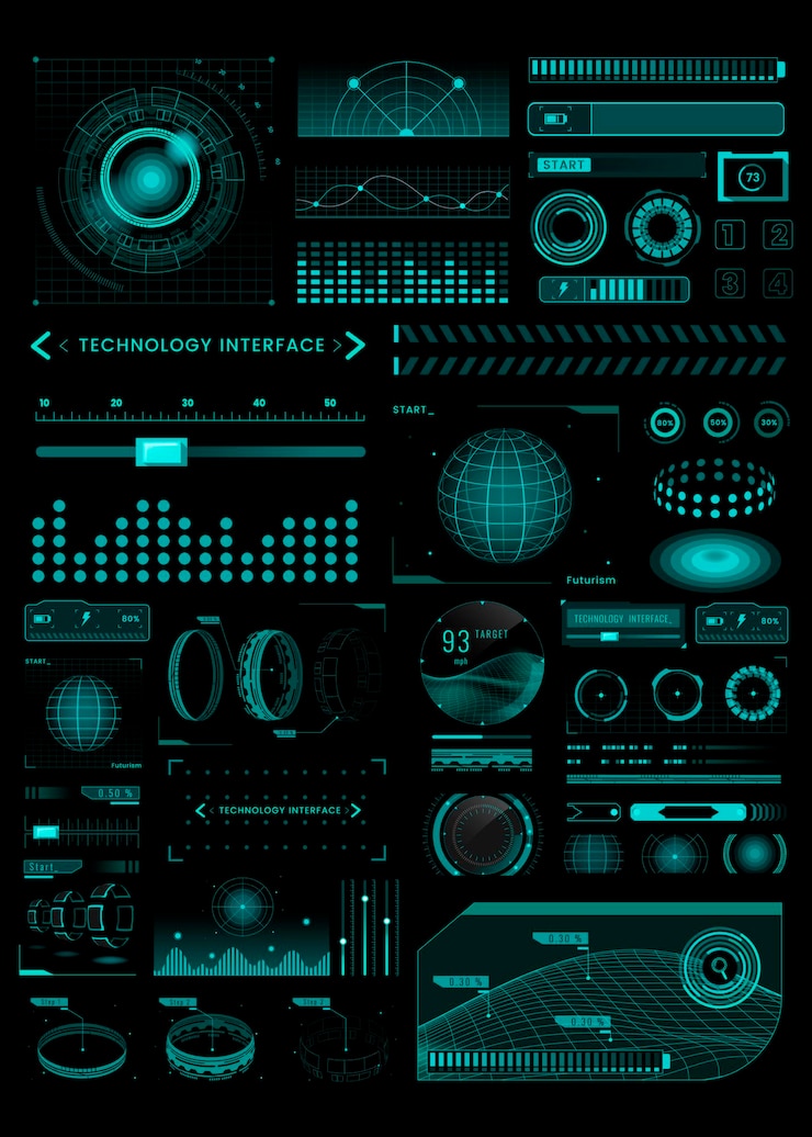 Vecteur vecteur d'éléments de conception du modèle d'interface technologique