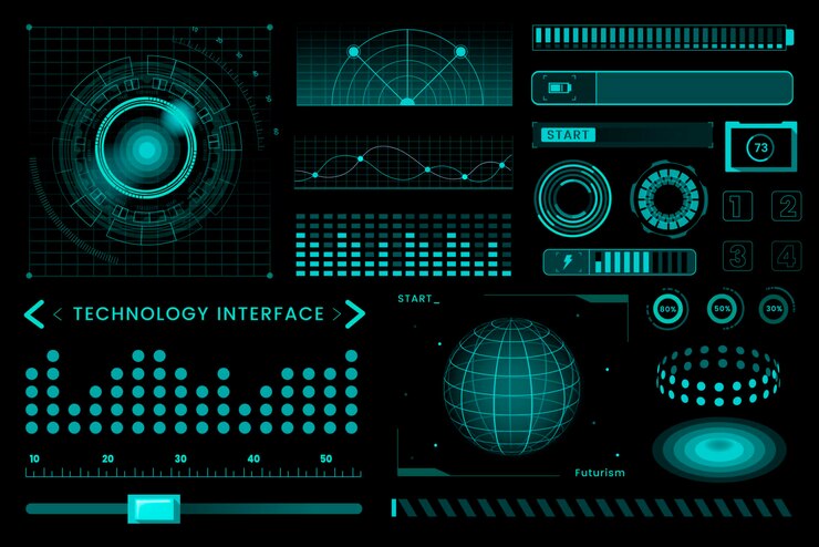 Vecteur vecteur d'éléments de conception du modèle d'interface technologique