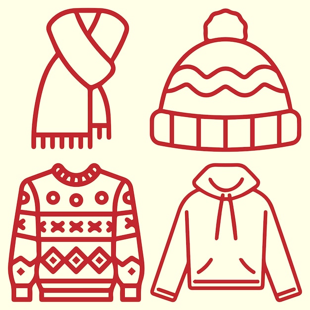 Vecteur des éléments de la saison hivernale