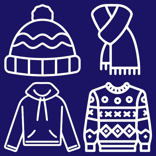 Vecteur des éléments de la saison hivernale