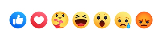 Vecteur vecteur d'emojis de réaction facebook