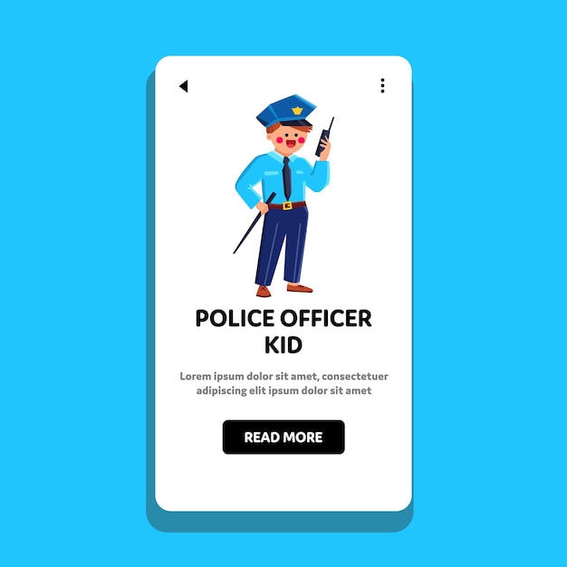 Vecteur D'enfant De Policier