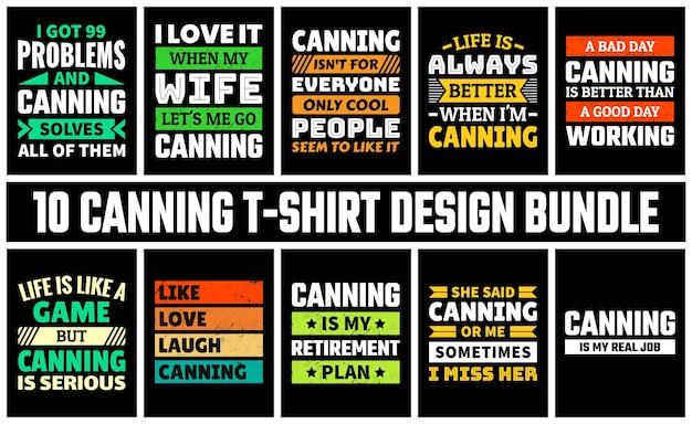 Vecteur d'ensemble de conception de T-shirts en conserve