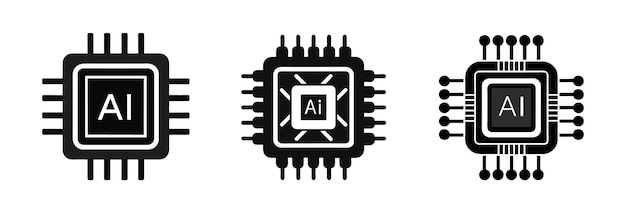 vecteur d'ensemble d'icônes de chipset Ai
