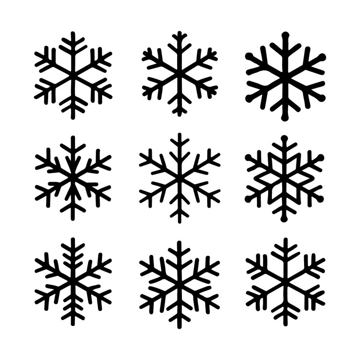 Vecteur vecteur d'ensemble d'icônes de flocons de neige
