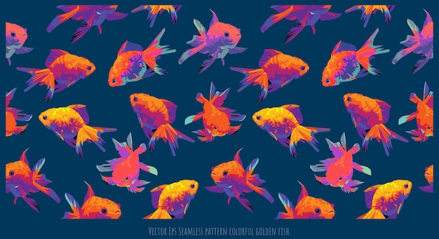 Vecteur Eps Seamless pattern poisson doré coloré