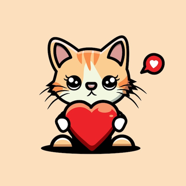 Le vecteur est l'amour mignon du chat.