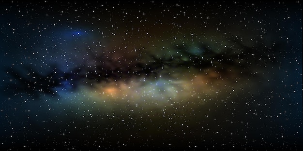 Vecteur d'étoiles spatiales d'arrière-plan de poussière d' étoiles brillantes dans l'univers