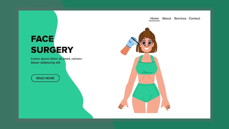 Vecteur vecteur de femme chirurgie visage