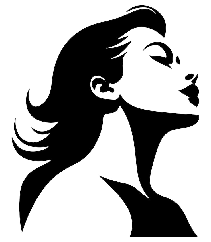 Vecteur vecteur femme vecteur silhouette du visage vecteur de la tête de la femme vécteur de la silhouette de la tête féminine