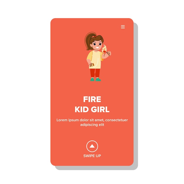 Vecteur De Feu Enfant Fille