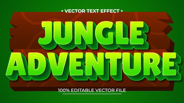 Vecteur de fichier d'effet de texte 3D modifiable en vert organique