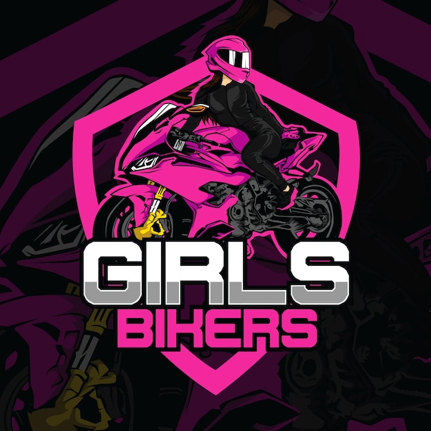 Vecteur De Fille Logo Superbike Rose