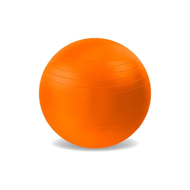 Vecteur de fitball de balle de Pilates orange 3D réaliste et détaillé