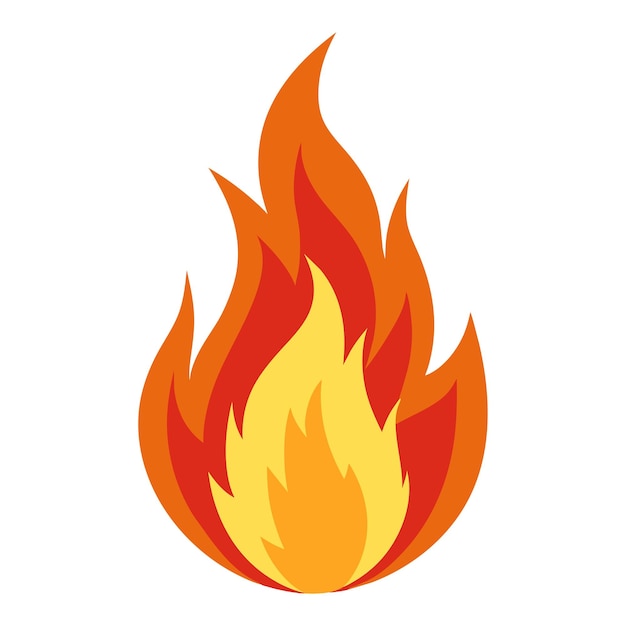 Vecteur le vecteur de flammes de feu le signe de l'icône de la flamme de feu isolé sur un fond blanc