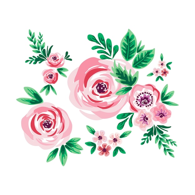 vecteur de fleur rose avec plusieurs concepts