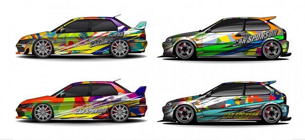 Vecteur De Fond Abstrait Pour La Conception De L'emballage De Voiture De Course Et La Livrée Du Véhicule