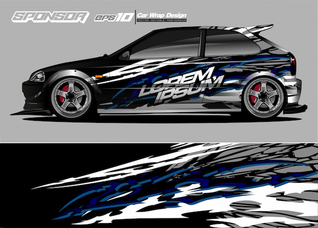 Vecteur De Fond Abstrait Pour La Conception De L'emballage De Voiture De Course Et La Livrée Du Véhicule