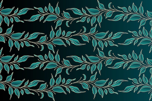 Vecteur de fond d'art abstrait. Papier peint de style minimal de luxe avec des feuilles d'art en ligne dorées.