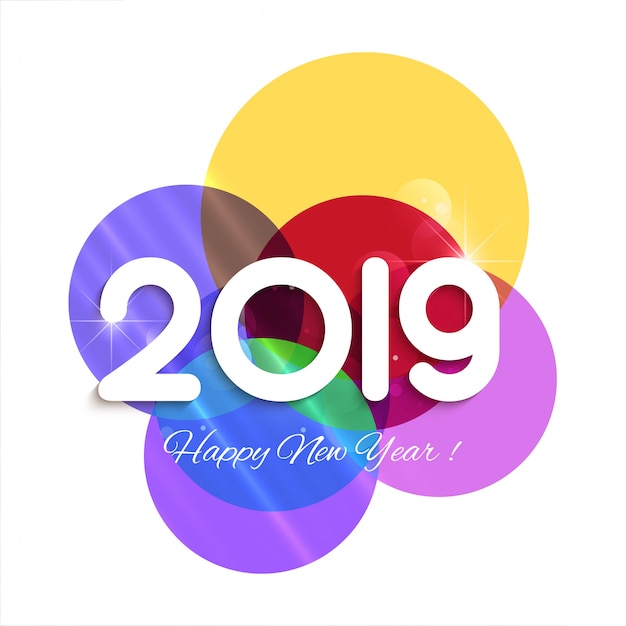 Vecteur vecteur de fond coloré joyeux nouvel an 2019