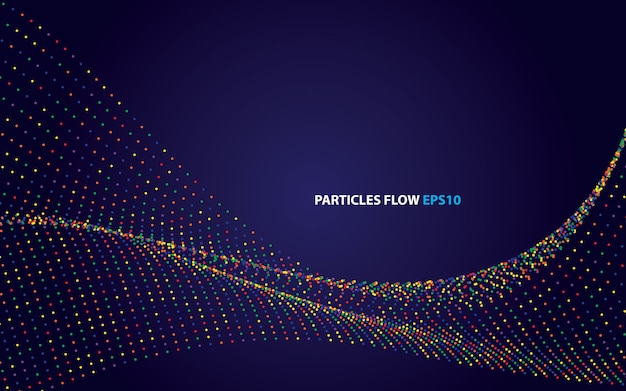 Vecteur de fond de flux de particules colorées abstraites