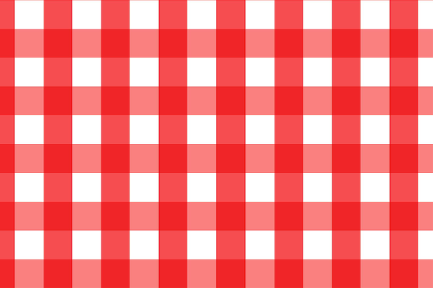 Vecteur de fond de texture de motif de tissu à carreaux vichy carré rouge et blanc