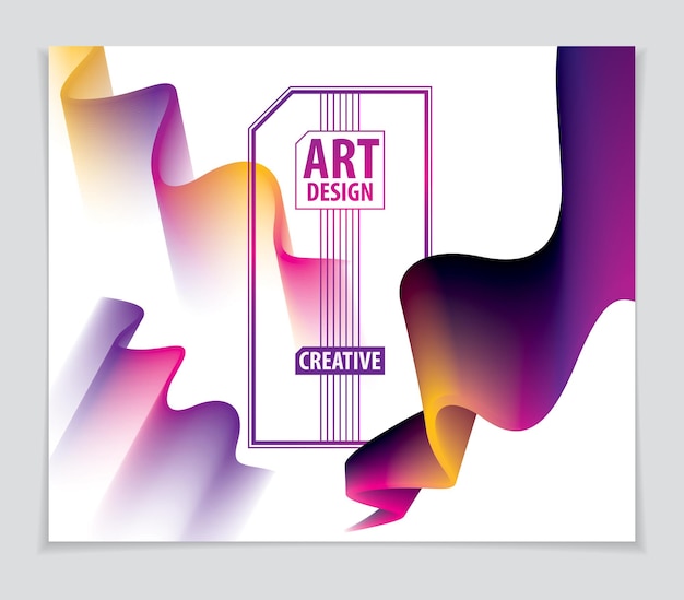 Vecteur de forme abstraite moderne, gradient de forme 3D. Forme de fleur 3D, art abstrait vectoriel. Parfait pour carte-cadeau, couverture, affiche ou brochure. Objet dimensionnel à ondes de couleur brillante