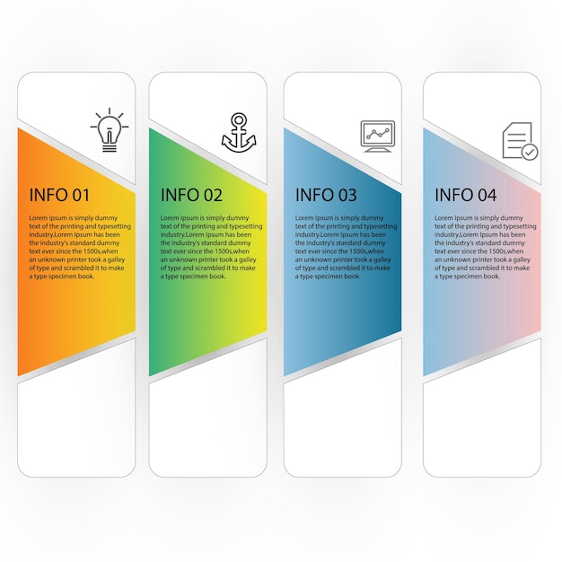 Vecteur De Forme De Rectangle D'infographie Concept De Processus De Modèle étape Pour La Stratégie