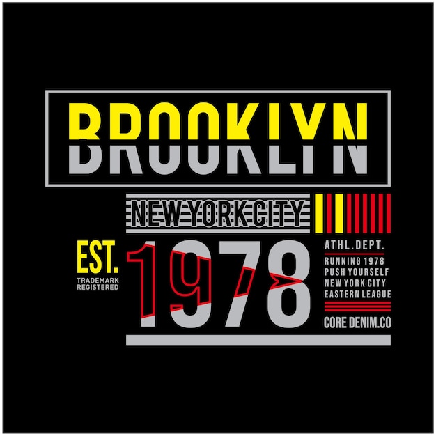 Vecteur Graphique De T-shirt De Typographie De Brooklyn