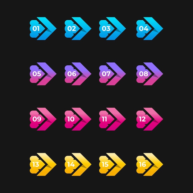 Vecteur vecteur gratuit de concept d'icône de flèches colorées