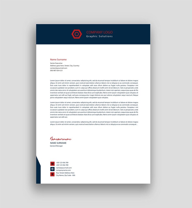 Vecteur gratuit de conception de papier à en-tête d'entreprise unique entièrement modifiable