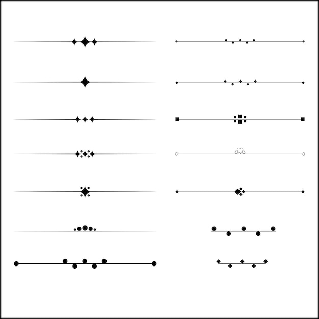 Vecteur vecteur gratuit ensemble de diviseurs de texte simples ou séparateur de texte