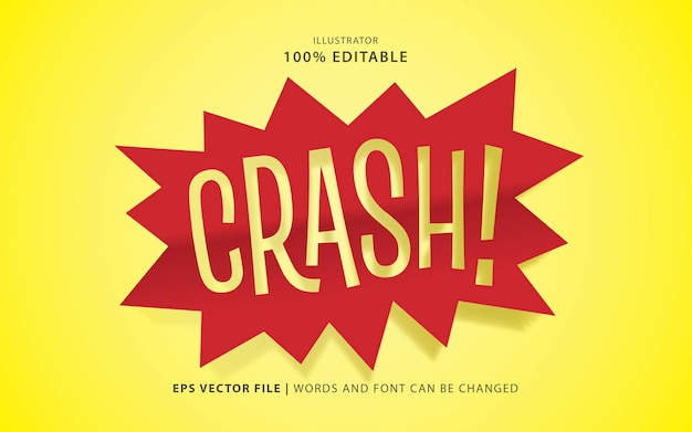 Vecteur Gratuit : Type De Crash D'effet De Texte Modifiable